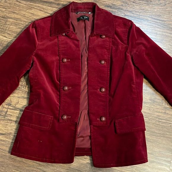 Talbots Burgundy Double-Breasted Jacket - Picture 2 of 9